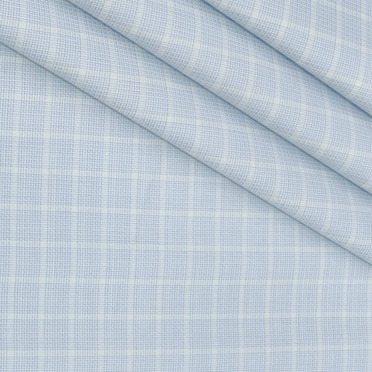 Shirt Fabric Raymond 100% Giza Cotton Premium Check Colour Blue